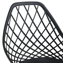 Acheter Helloshop26 Set de 2 chaises de salle à manger siège en plastique 83 cm noir 03_0006039