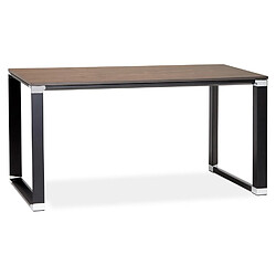 Alterego Petit bureau droit design 'XLINE' en bois finition Noyer et métal noir - 140x70 cm XLINE