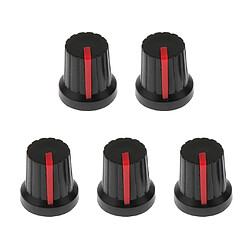 5pcs bouton de pédale d'effet guitare boutons de commande d'amplificateur noir + rouge