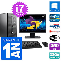 PC Tour HP 600 G1 Ecran 19" Intel i7-4770 RAM 32Go Disque 250Go Windows 10 Wifi - Occasion