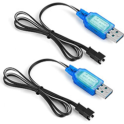 2 pcs SM-2P 250mAh USB Chargeur Câble Sortie RC Voiture pour 6V Ni-MH Batteries