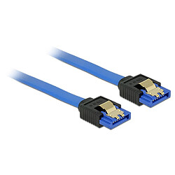 DeLOCK 84979 câble SATA 0,5 m SATA 7-pin Noir, Bleu (Delock Cable SATA 6 Gb/s receptacle straight-&gt;SATA receptacle straight 50cm blue)