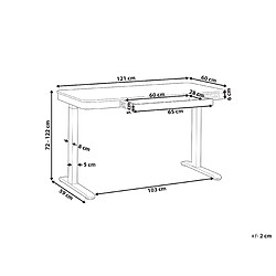 Beliani Bureau réglable électrique bois sombre et noir avec port USB 120 x 60 cm KENLY