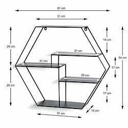 Acheter Paris Prix Étagère Murale 3 Niveaux Inaya 61cm Noir