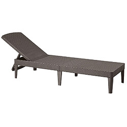 Curver Chaise longue Transat Keter bain de soleil Style Rotin Marron