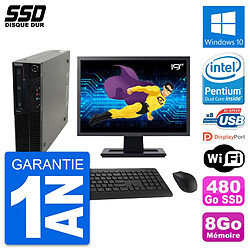 PC Lenovo M82 SFF Ecran 19" Intel G630 RAM 8Go SSD 480Go Windows 10 Wifi · Occasion 