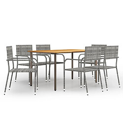 Salle à dîner de jardin 7 pcs,Table et chaise à manger Résine tressée Anthracite -MN35370