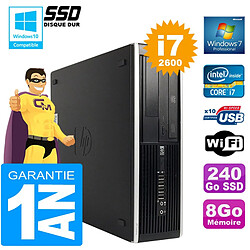 PC HP Compaq 8300 SFF Core I7-2600 Ram 8Go Disque 240 Go SSD Graveur DVD Wifi W7 - Occasion