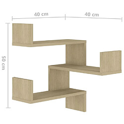 vidaXL Étagères murales d'angle 2 pcs Chêne sonoma Bois d’ingénierie pas cher