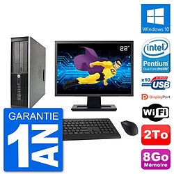 PC HP Compaq 6200 Pro SFF Ecran 22" G630 RAM 8Go Disque Dur 2To Windows 10 Wifi · Occasion 