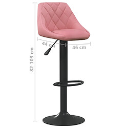 vidaXL Tabourets de bar lot de 2 rose velours pas cher