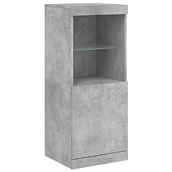 Maison Chic Commode Buffet - Meuble de rangement avec lumières LED gris béton 41x37x100 cm -GKD89169 pas cher