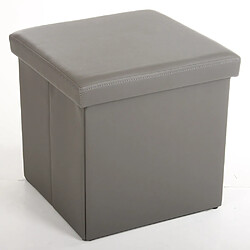 Pegane Pouf carré Lilo en Polyuréthane coloris gris, Dim : H37.5 x P38 x L38 cm 