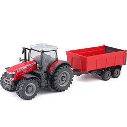 BBURAGO Tracteur Massey Fergusson + remorque a friction 1/43 COLLECTION FERME