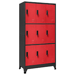 vidaXL Armoire à casiers Anthracite et rouge 90x45x180 cm Acier 