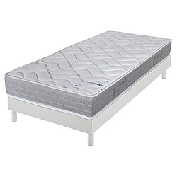 Ebac Matelas et sommier 90x190 Mousse - Maryland - Soutien ferme - Sommier démonté - Blanc