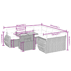 Avis vidaXL Salon de jardin avec coussins 9 pcs beige résine tressée