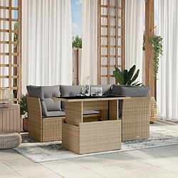 vidaXL Salon de jardin avec coussins 5 pcs beige résine tressée 