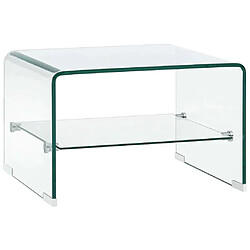 vidaXL Table basse Clair 50x45x33 cm Verre trempé 