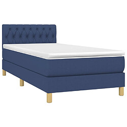 Avis Maison Chic Lit Adulte - Lit simple Lit à sommier tapissier avec matelas moelleux - Meuble de Chambre - Bleu 80x200 cm Tissu -MN47595