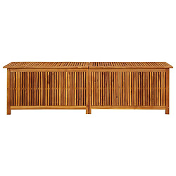 Helloshop26 Coffre boîte meuble de jardin rangement 200 x 50 x 58 cm bois d'acacia solide 02_0013018