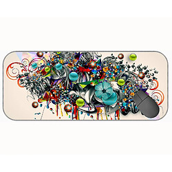 Universal (750x300x3) Pad de souris de jeu étendu grande taille, pad de souris art graffiti avec bords cousus