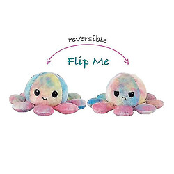 Universal Octopus réversible Plushie Double facette Doll Show Mood Mood Toyfull Rainbow 