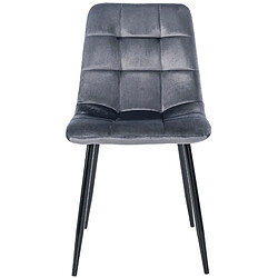 Avis Decoshop26 Lot de 4 chaises de salle à manger style moderne et confortable en tissu velours gris foncé et métal noir 10_0001787