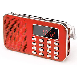 PRUNUS radio portable AM / FM / SD / AUX / USB avec batterie rechargeable de 1200 mAh rouge gris