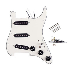 Pickguard SSS Pré-câblé Chargé En PVC Blanc 3 Plis Avec Micros Pour Guitare électrique