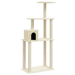 Arbre à chat avec griffoirs,niche pour chat en sisal Crème 147 cm -MN60753