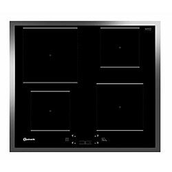 Bauknecht BQ 2760S FT Table de Cuisson Encastrable 4 Foyers Encastrable Électrique Touch Control Réglable sur Acier inoxydable Noir