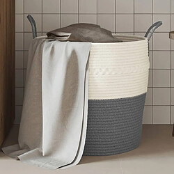 vidaXL Panier de rangement gris et blanc Ø43x38 cm coton 