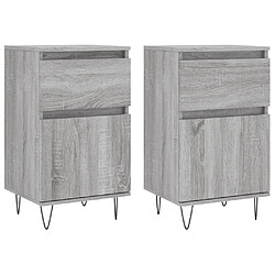 vidaXL Buffets 2 pcs sonoma gris 40x35x70 cm bois d'ingénierie