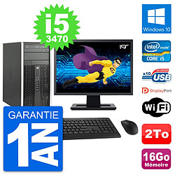 PC Tour HP 6300 CMT Ecran 19" i5-3470 RAM 16Go Disque Dur 2To Windows 10 Wifi · Occasion 