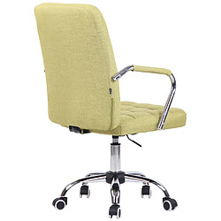 Acheter Decoshop26 Chaise de bureau sur roulettes moderne et confortable en tissu vert BUR10638