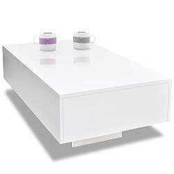 Avis vidaXL Table basse blanc brillant