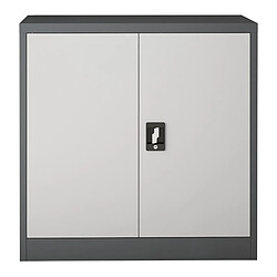 Acheter Helloshop26 Armoire de bureau casier de bureau meuble de rangement pour salon bureau chambre atelier acier laqué 90 x 40 x 90 cm gris foncé et gris clair 03_0006323