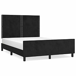 Maison Chic Cadre/structure de lit avec tête de lit pour adulte - Lit Moderne Chambre Noir 140x190 cm Velours -MN91018