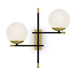 MAYTONI Modern Nostalgia 2 Light Matt Gold Applique Murale Abat-Jour en Verre 