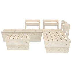 Avis Maison Chic Salon de jardin palette 6 pcs - Table et chaises d'extérieur - Mobilier/Meubles de jardin Moderne Bois d'épicéa imprégné -MN91695