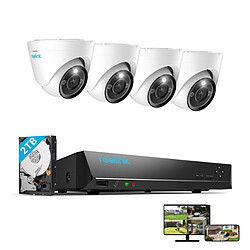 Reolink Kit Vidéo Surveillance avec 12MP 4X Dôme Caméra IP PoE et 8CH 2To NVR, Détection Personne/Véhicule, Vision Nocturne 30m avec Audio