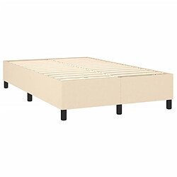 Acheter vidaXL Sommier à lattes de lit et matelas et LED Crème 120x200cm Tissu