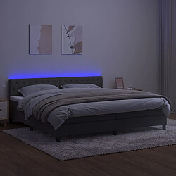 Avis vidaXL Sommier à lattes de lit avec matelas LED Gris foncé 200x200 cm