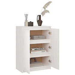 Avis vidaXL Buffet Blanc 60x36x84 cm Bois de pin massif