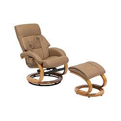 Beliani Fauteuil massant Beige sable FORCE