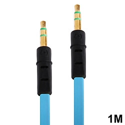 Wewoo Câble bleu pour iPhone 5 / 4 et 4S / 3GS / 3G / iPad 4 / mini 1/2/3 / nouvel / 2 / iTouch / MP3, longueur: 1 m Noodle Style 3.5mm Jack écouteur