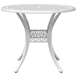 Avis vidaXL Ensemble de bistro 3 pcs blanc aluminium coulé