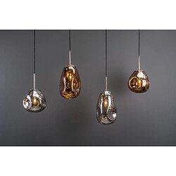 LEITMOTIV Suspension luminaire design verre Blown small - Marron cuivré