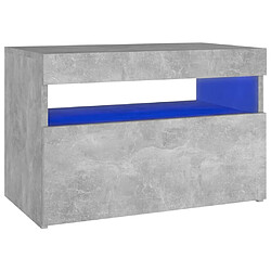 Maison Chic Table de chevet - Table de Nuit avec lumières LED gris béton 60x35x40 cm